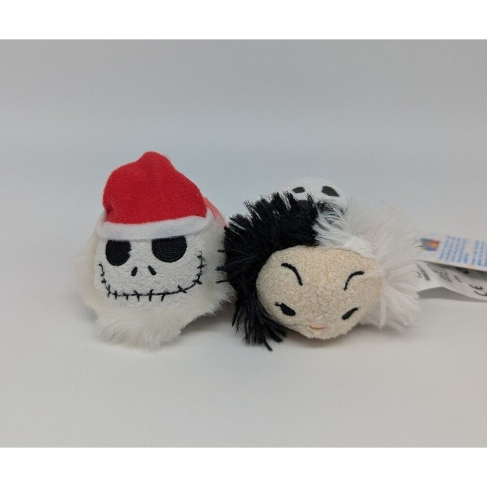 Disney Tsum Tsum Villians Plush 3.5" Jack Skellington Cruella Deville Lot of 2